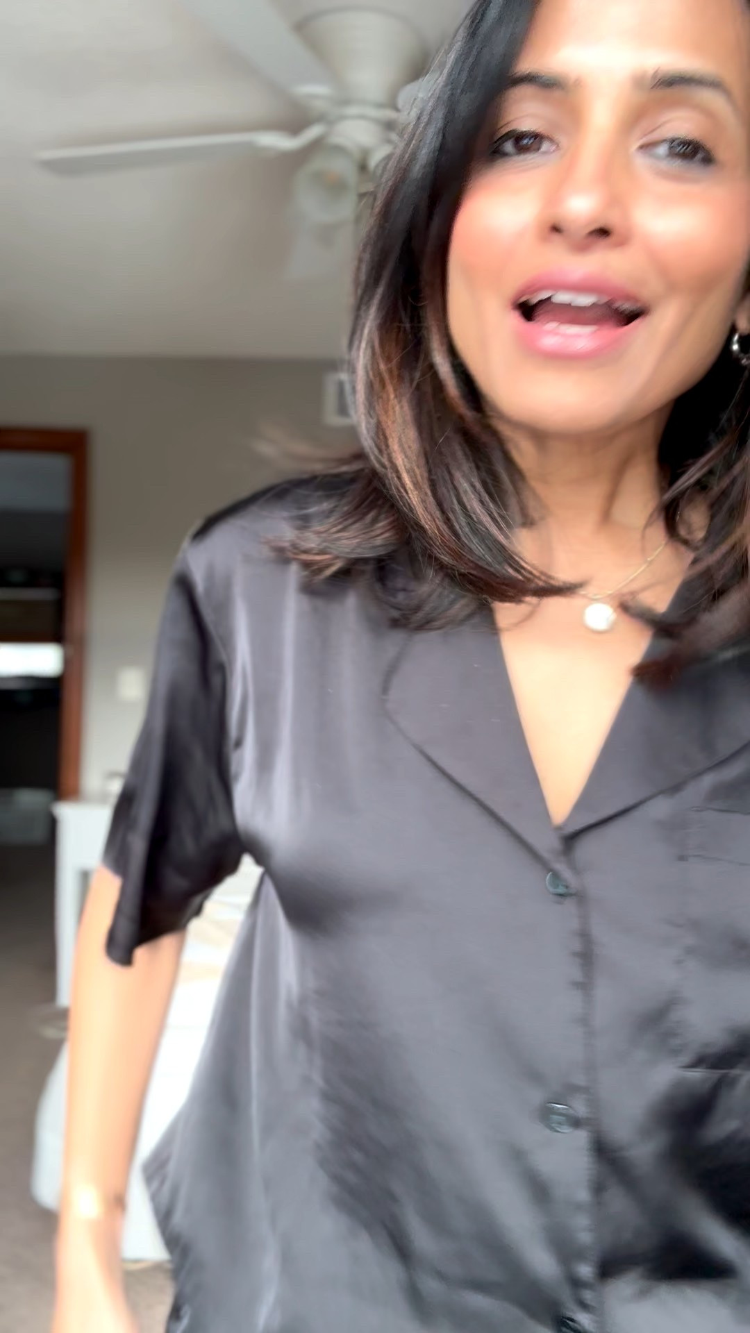 Comfortable satin pajamas for cozy lovers at a reasonable price! TTS wearing XS! Color black!

#LTKselfcare #LTKOver40 #LTKPetite