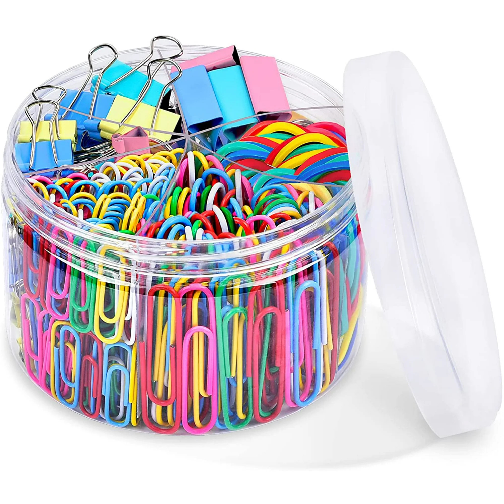 Binder Clips Paper Clips, 300pcs Colored Office Clips Set with Paper Clamps Paperclips Rubber Ban... | Walmart (US)