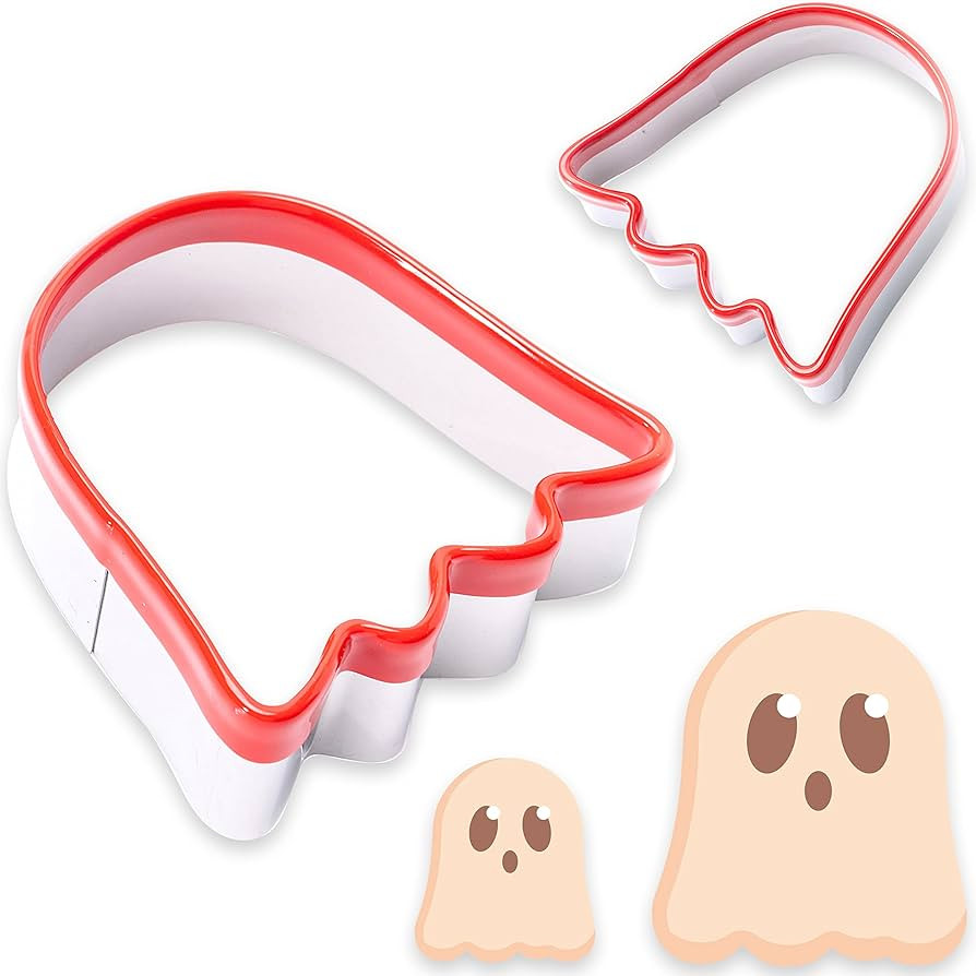 2-Piece Halloween Ghost Cookie Cutters, Food-Grade Stainless Steel Sandwich Cutters, Biscuit Cutt... | Amazon (US)