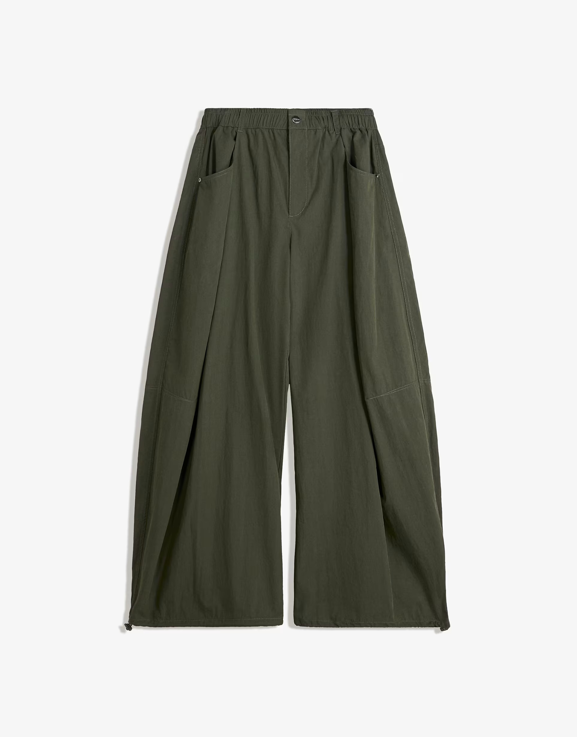 Bershka Technical balloon parachute trousers in green | ASOS (Global)