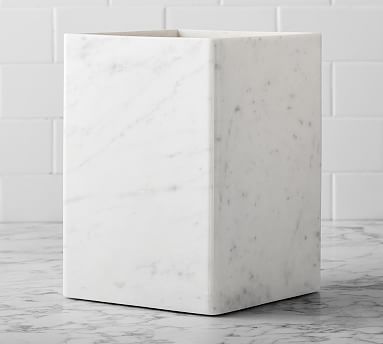 Frost Handcrafted Marble Trash Can | Pottery Barn (US)
