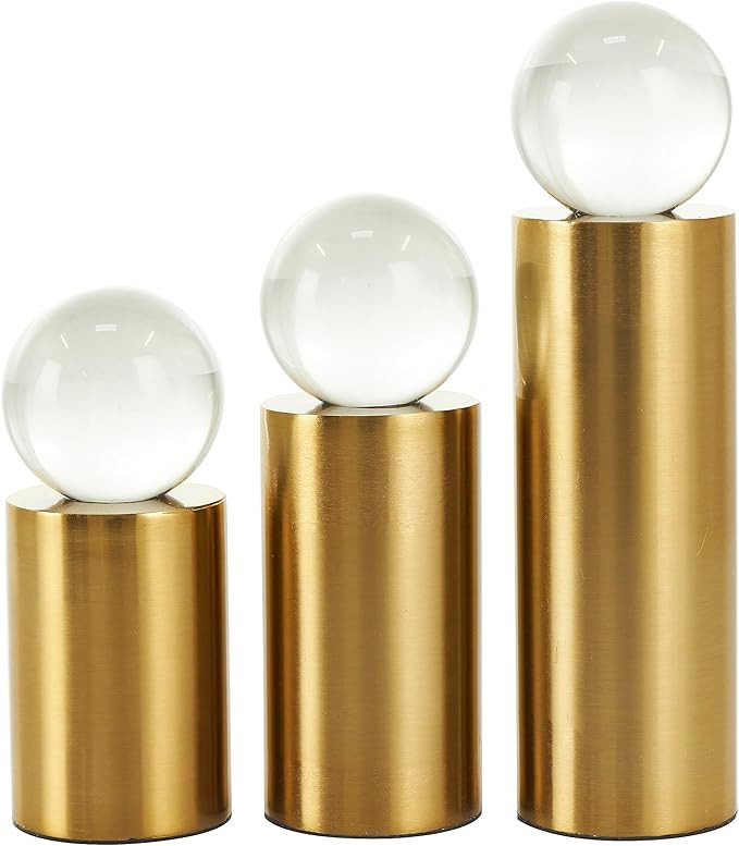 Deco 79 Metal Geometric Decorative Sculpture Cylinder Post Home Decor Statues with Clear Glass Or... | Amazon (US)