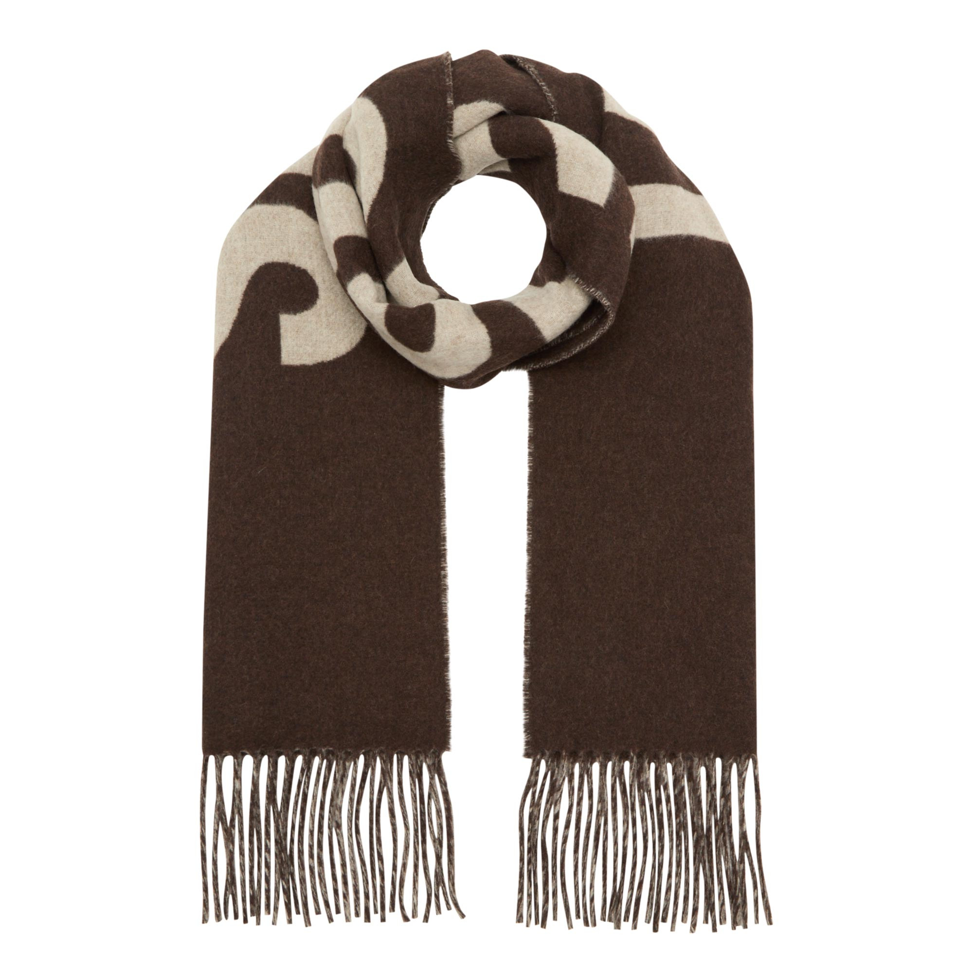 JACQUEMUS Lecharpe Fringe Logo Scarf - Multi Brown | Brown Thomas (IE)