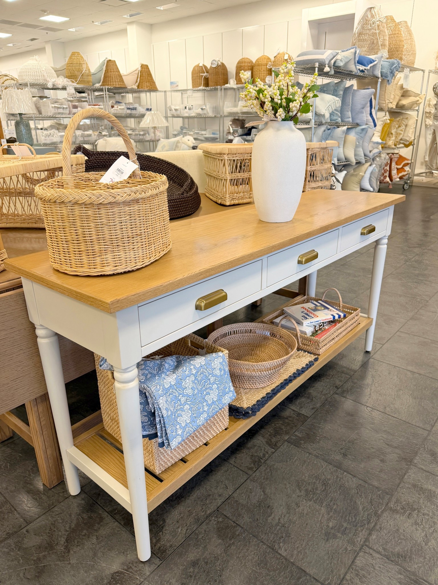 Sale alert! 🔔 The Farmhouse Sideboard from Serena & Lily is part of their Spring Design Event and such a beautiful classic storage piece. 🤍 Featuring a solid oak top, a charming painted base, and antique brass pulls, it has that timeless farmhouse look that still feels elevated. ✨ Spacious drawers make it perfect for storing dinnerware, linens, and entertaining essentials. It’s available in two shades and currently 20% off (or 25% off orders over $2,500) during the sale. Linked this sideboard and similar styles to shop! 💫 #SerenaAndLily #ModernFarmhouse #ConsoleTable

#LTKSaleAlert #LTKHome