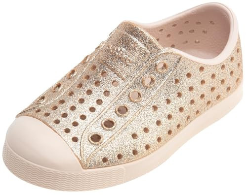 Native Shoes Unisex-Child Jefferson Bio-Bling Sneakers, Rock Salt Bling/Rock Salt Pink, 7 Toddler | Amazon (US)