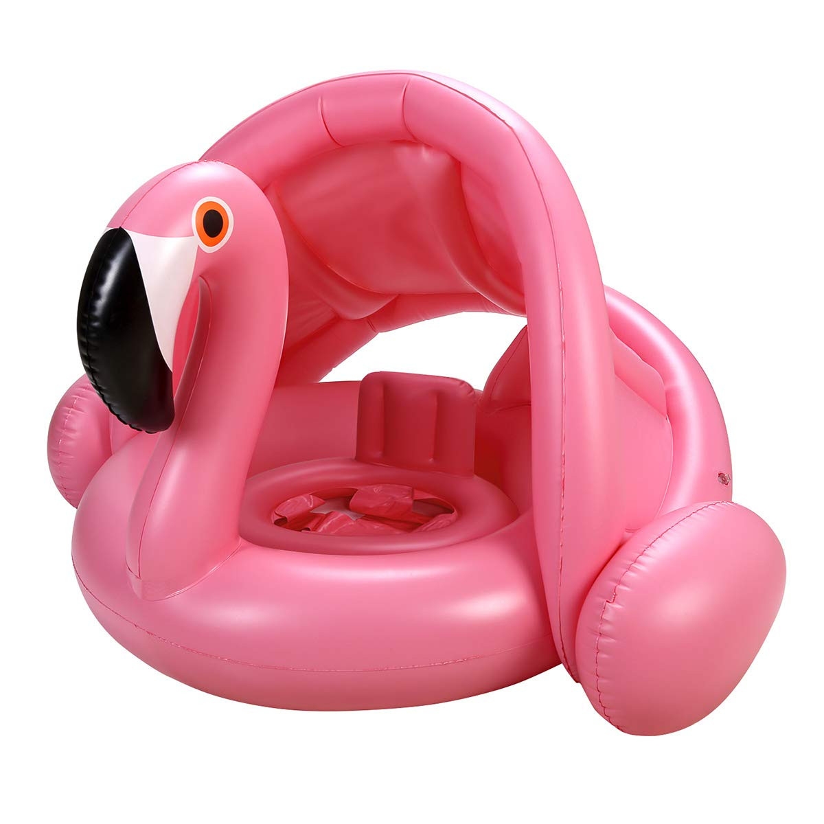 Baby Pool Float with Canopy,Flamingo Inflatable Swimming Ring,Infant Pool Floaties Sunshade Toys ... | Amazon (US)
