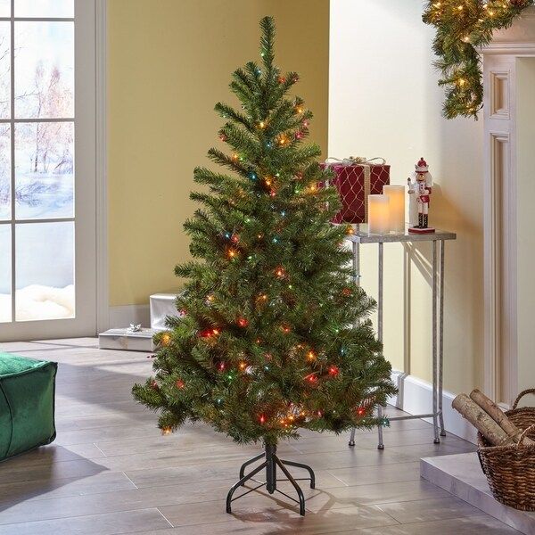 4.5-ft Dunhill Fir Pre-Lit or Unlit Hinged Artifical Christmas Tree by Christopher Knight Home | Bed Bath & Beyond
