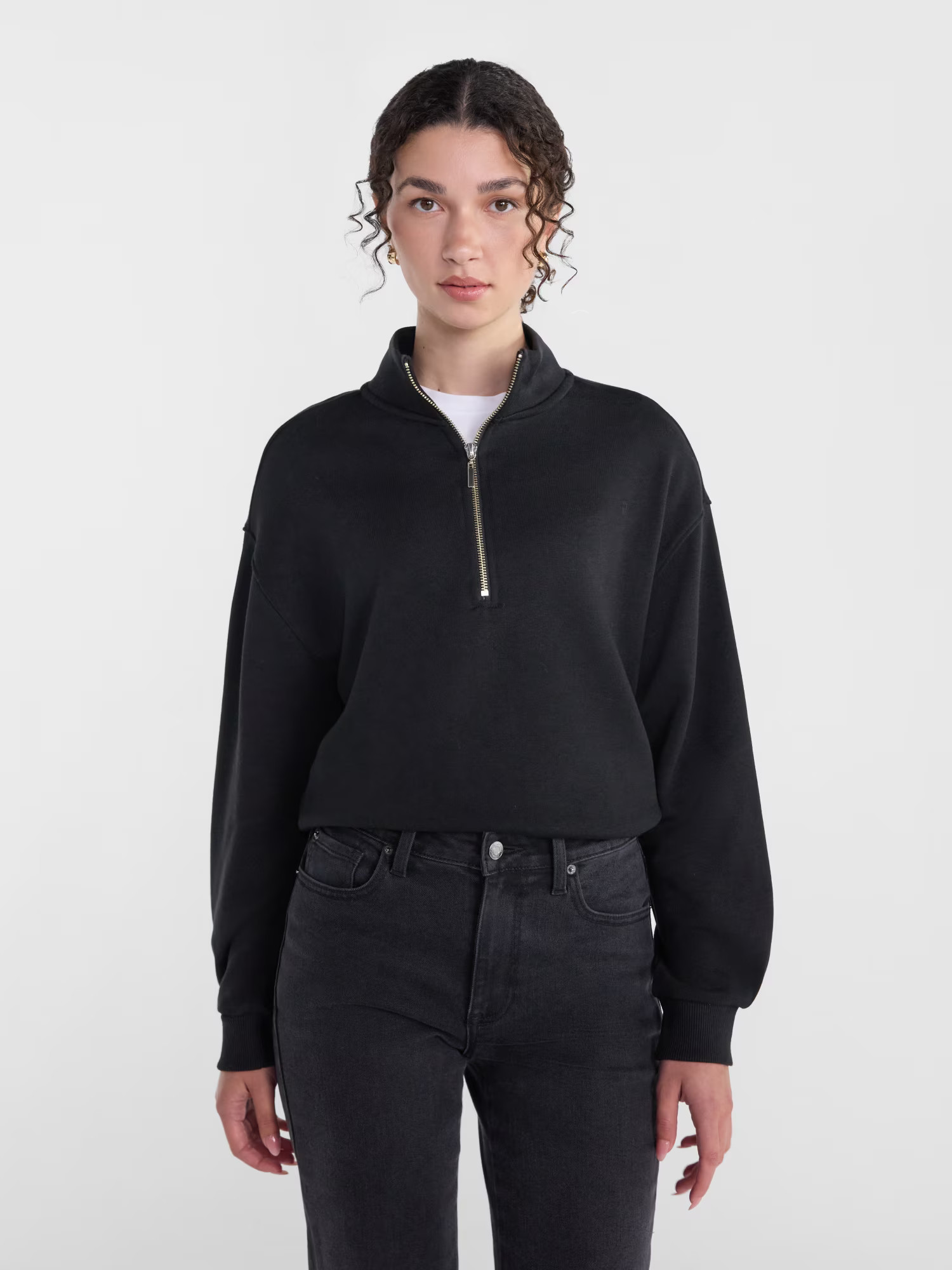 Scenario Women's Quarter Zip Sweatshirt with Long Sleeves, Sizes XS-XXXL | Walmart (US)