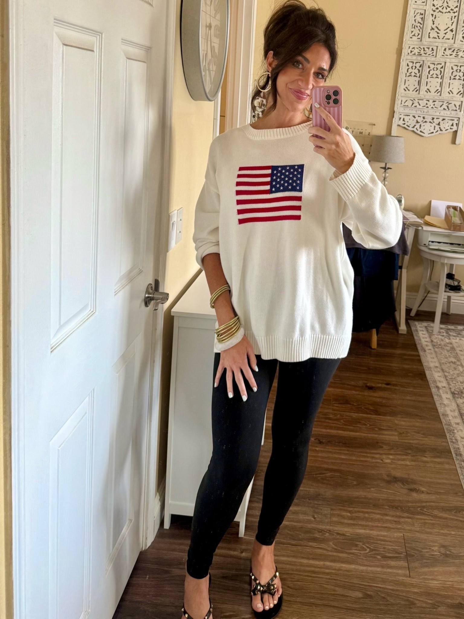Cute little American flag sweater and leggings for today’s look. Wearing XL in sweater and one size full length in leggings

#LTKootd #LTKSeasonal