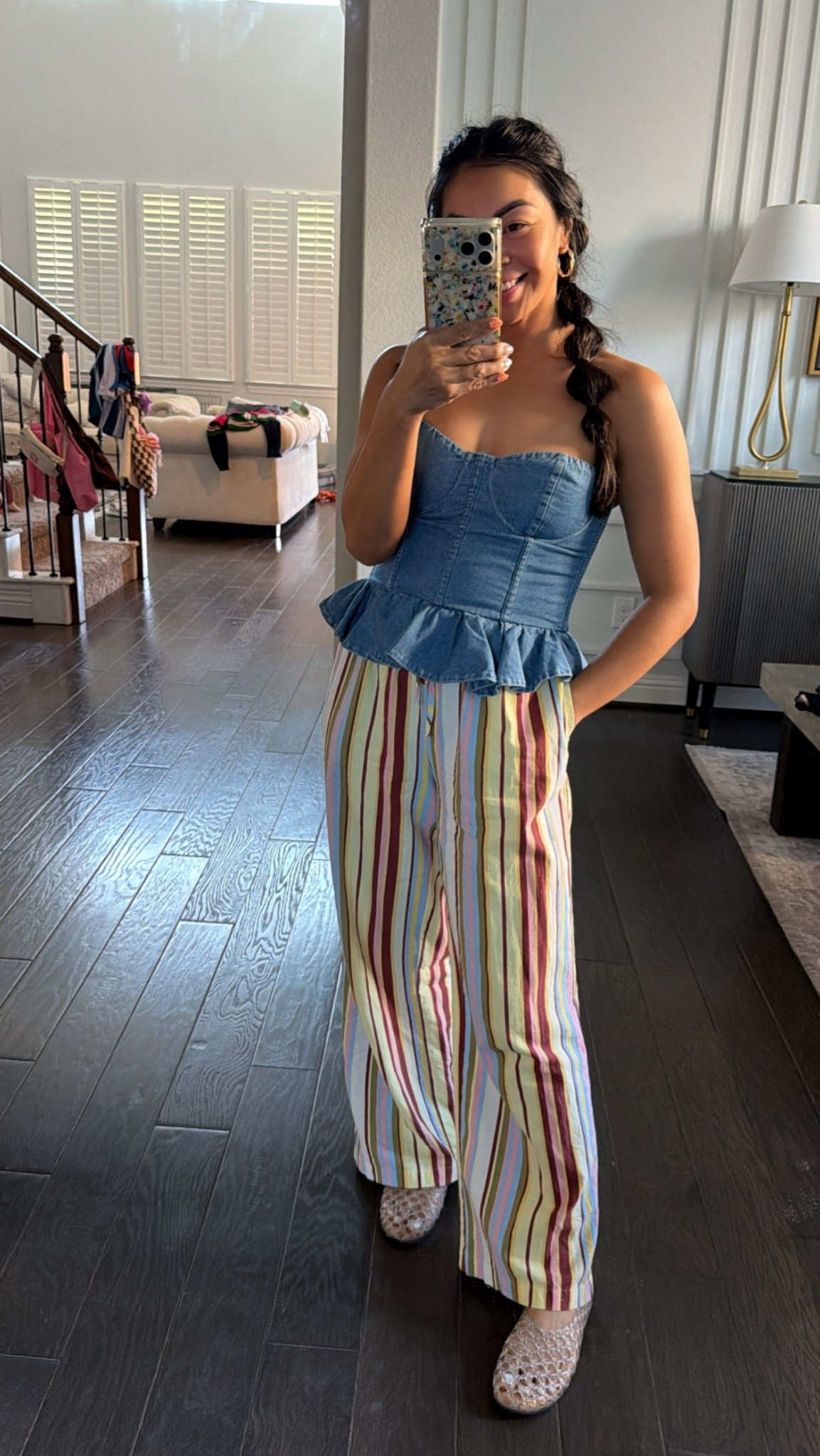 Denim corset linen pant combo

Wearing a medium in both

#LTKmomlife #LTKootd #LTKOver40