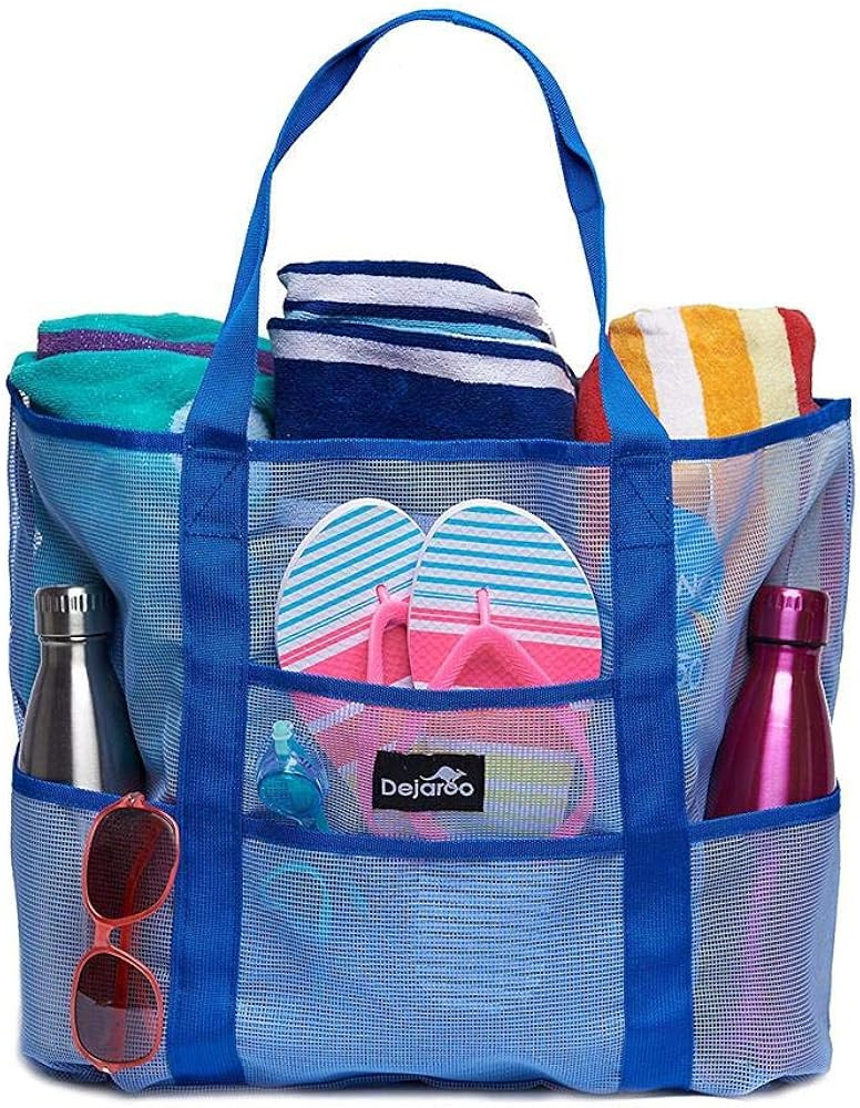 Dejaroo Mesh Beach Bag – Toy Tote Bag – Large Lightweight Market, Grocery & Picnic Tote with ... | Amazon (US)