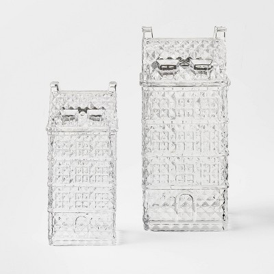 Set of 2 Etched Glass Christmas Houses - Threshold™ designed with Studio McGee | Target