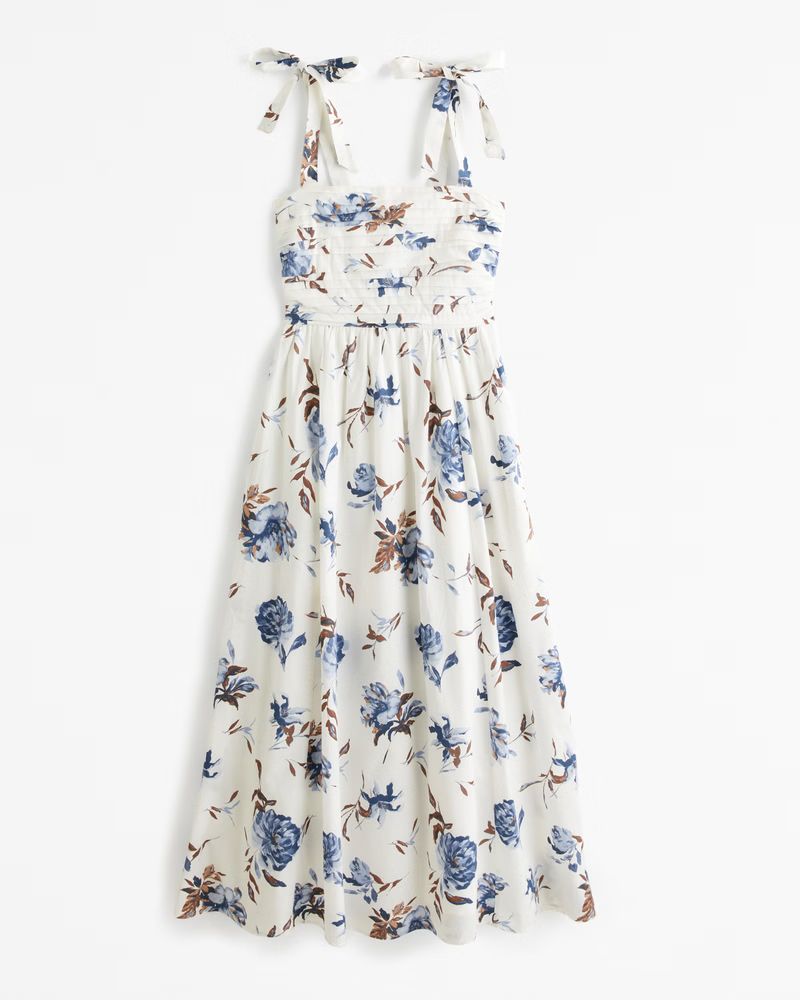 Women's Emerson Tie-Strap Maxi Dress | Women's New Arrivals | Abercrombie.com | Abercrombie & Fitch (US)