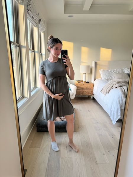 This is actually a deep olive green color. I have it in light grey too — from PinkBlush maternityy

#LTKbump #LTKbaby