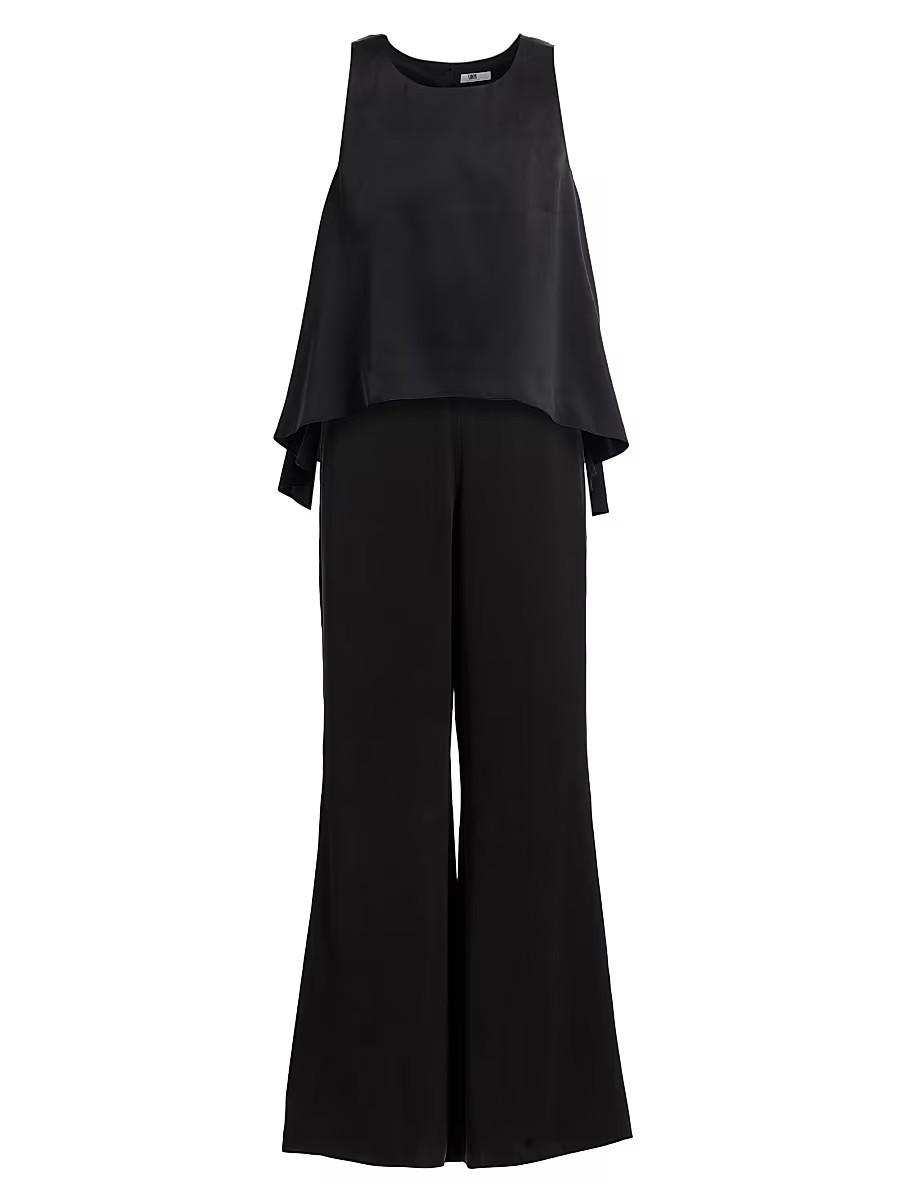 Women's Back Slit Silk Set - Immersed Black - Size XS | Saks Fifth Avenue