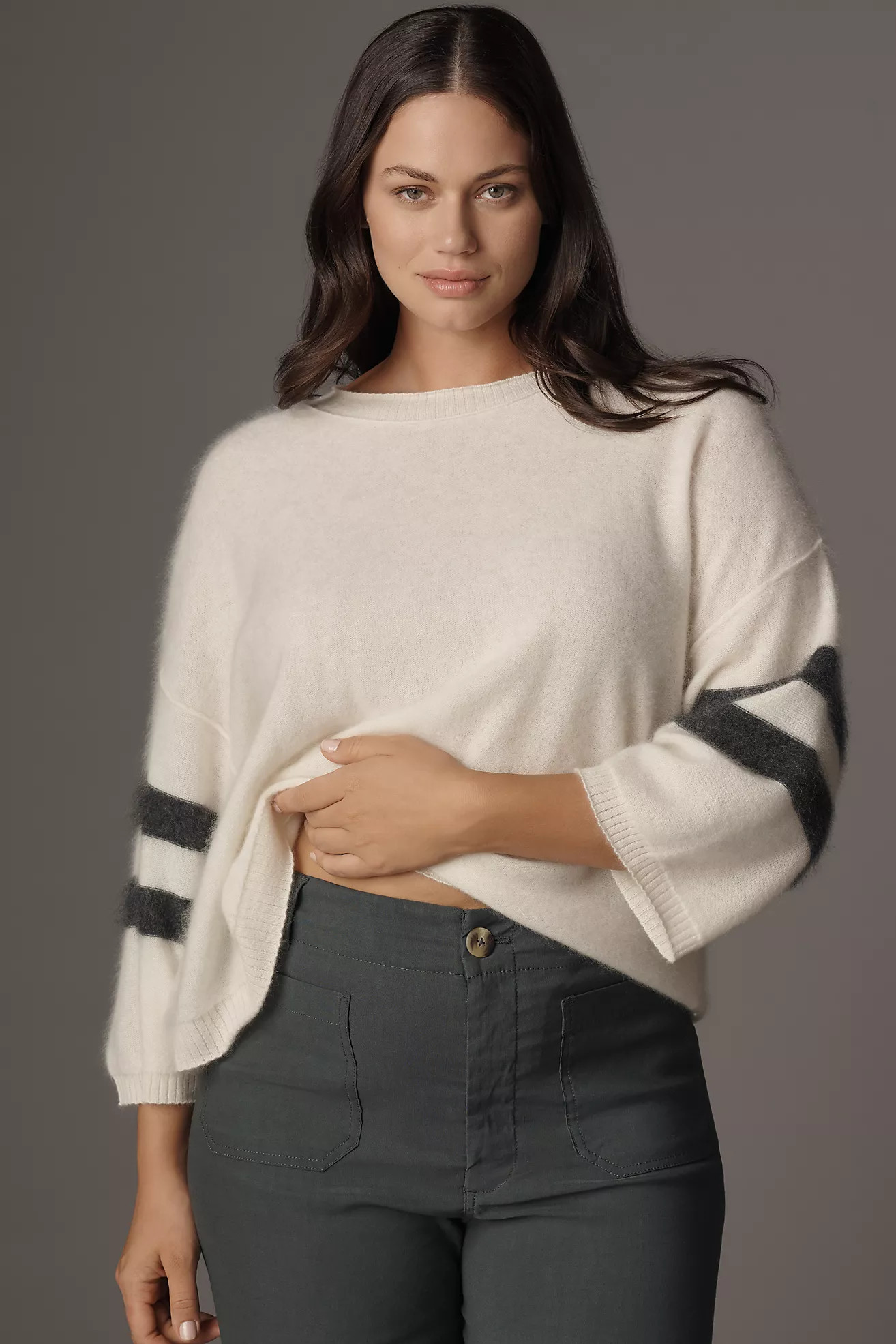 Pilcro Brushed Cashmere Boxy Crop Sweater | Anthropologie (US)