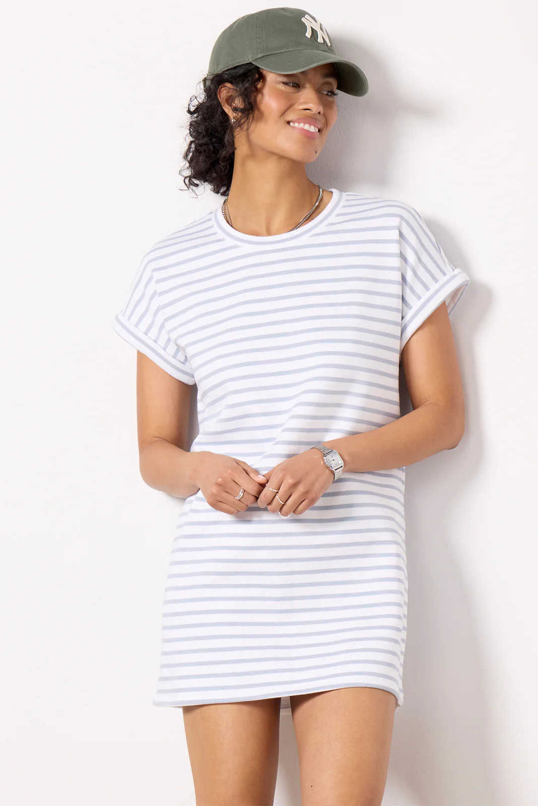 SPLENDID Women's Cassie Terry Striped Dress, Size Small, White | Evereve