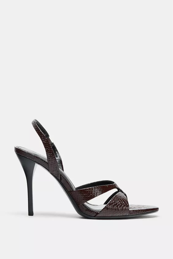 EMBOSSED HEEL SANDALS | Zara US