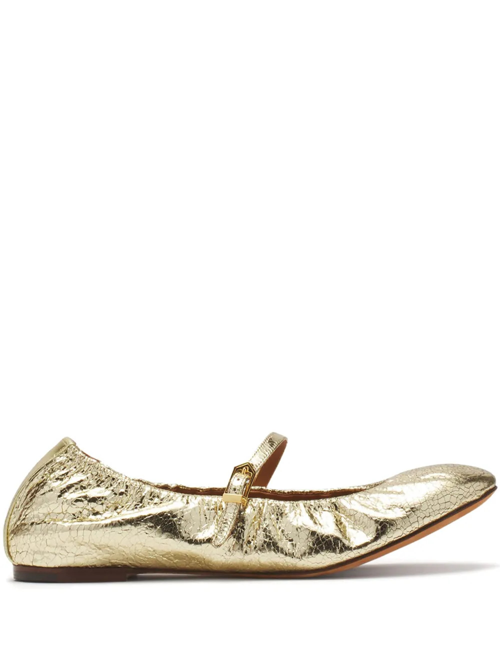 Lanvin logo-tag Leather Ballerinas  | Gold | FARFETCH AU | Farfetch Global