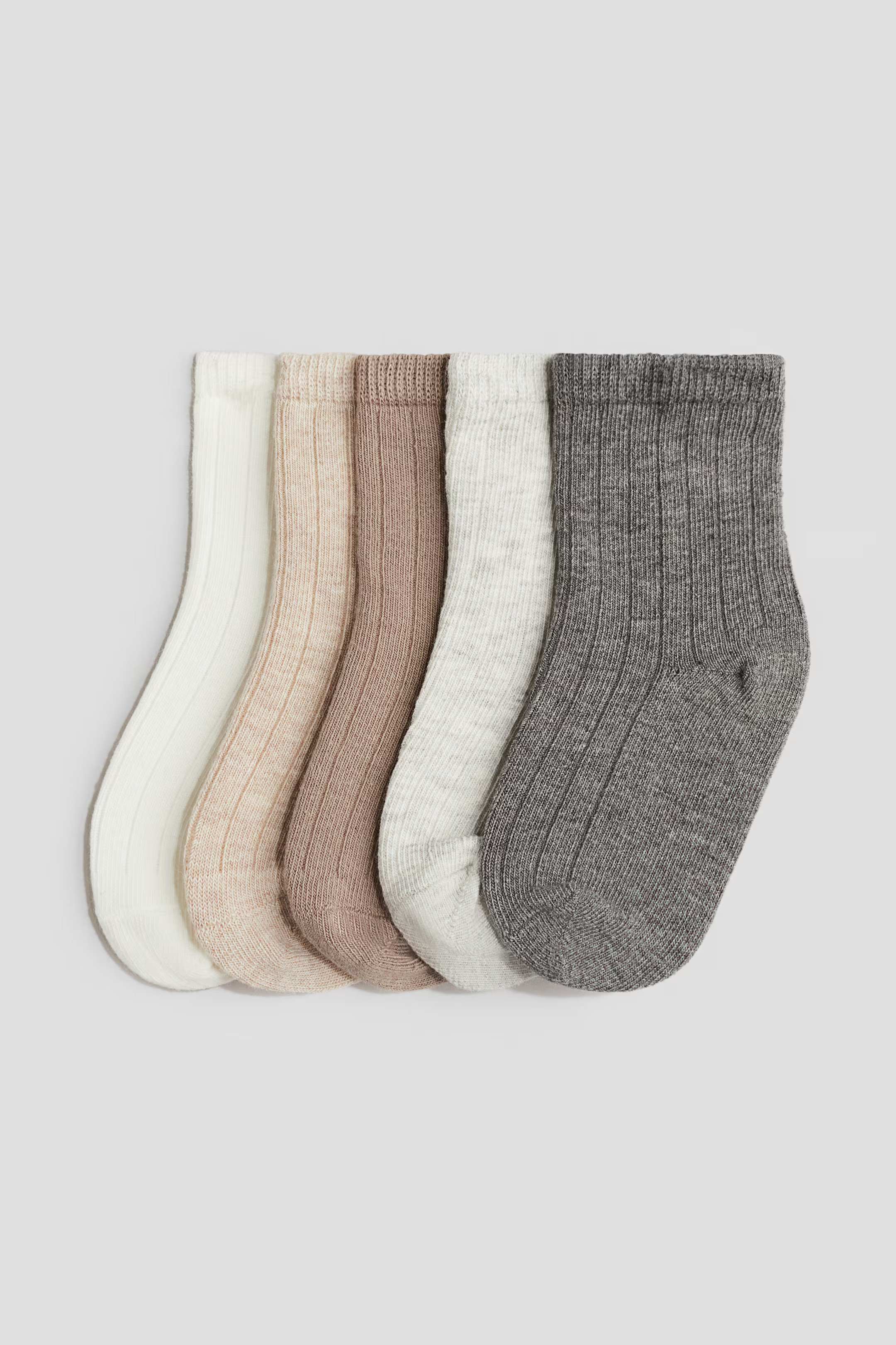 5-pack Knit Socks - Beige/gray - Kids | H&M US | H&M (US + CA)