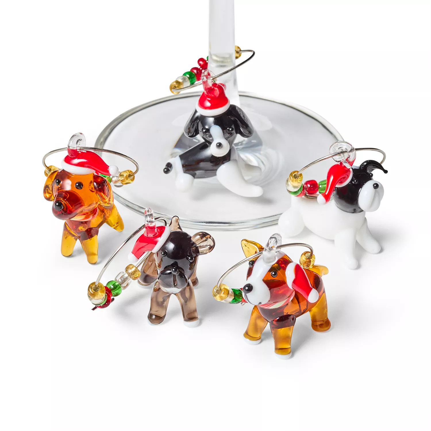 Sur La Table Christmas Dog Wine Charms, Set of 5 | Sur La Table