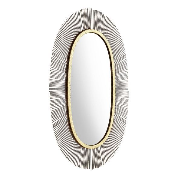 Josie Oval Decorative Wall Mirror Black/Gold - ZM Home | Target