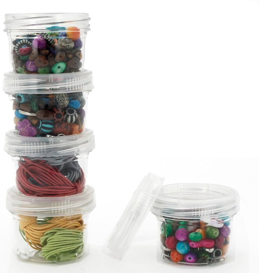 Storage Containers Stackable Interlocking Detachable 5 for Beads Crafts Medicine Small Items 2" R... | Amazon (US)