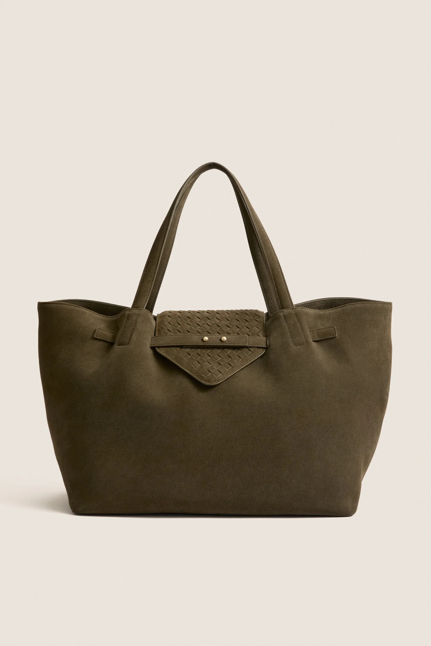 Olive Suede Large Blaine Tote | Tuckernuck (US)