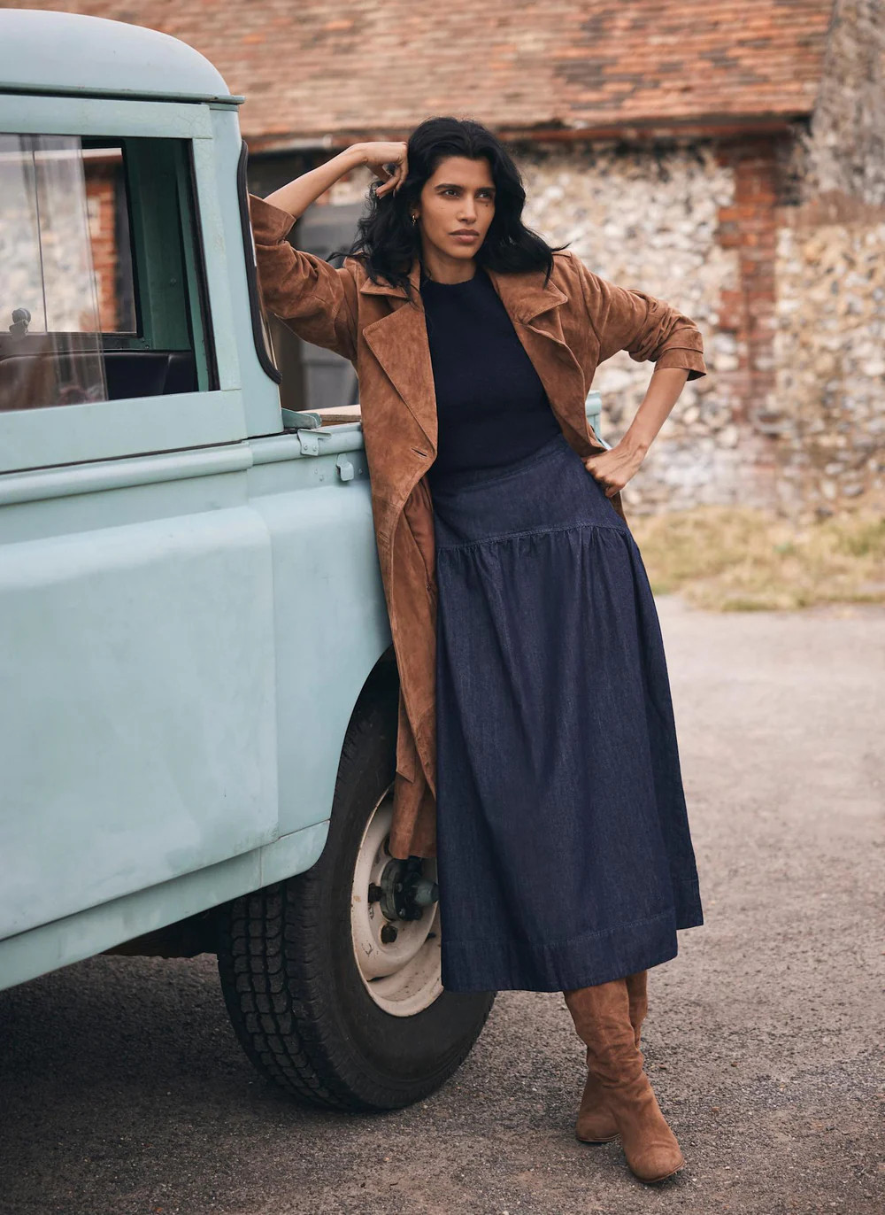 Dark Indigo Denim Maxi Skirt | Mint Velvet