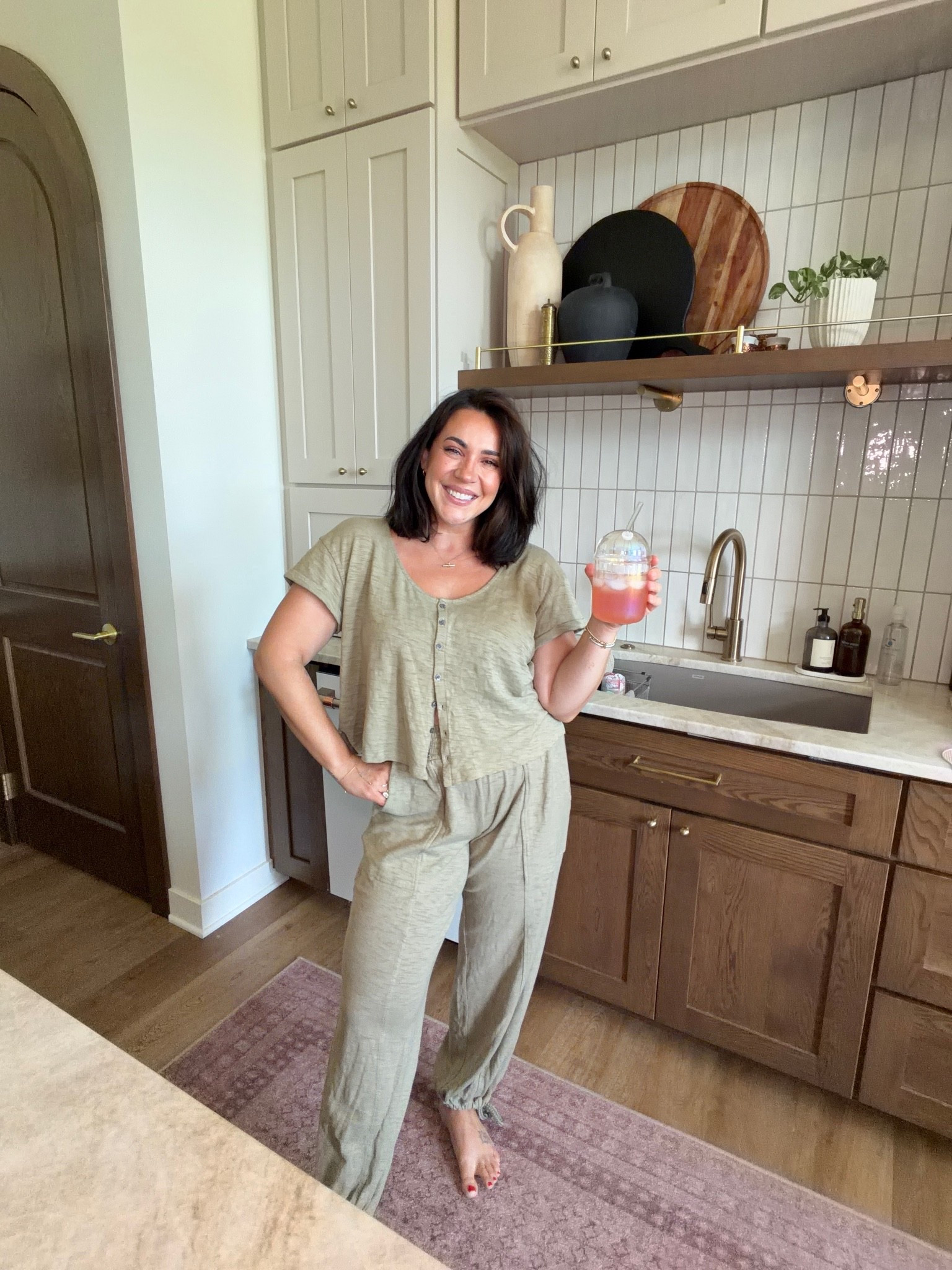 Easy and elevated lounge outfit. Pants M, top L.

#LTKootd #LTKdayinmylife #LTKMidsize