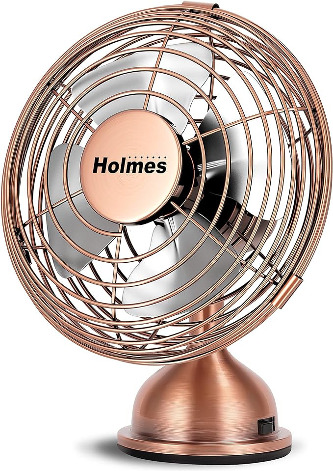 HOLMES 4" Mini Heritage Desk Fan, USB-Powered, Single Speed, 4 Blades, Adjustable 100° Head Tilt... | Amazon (US)