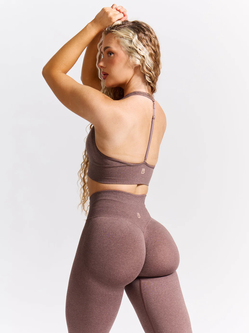 Halter Seamless Sports Bra - Mocha Berry | Buffbunny Collection