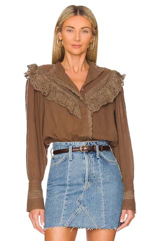 Free People Hit The Road Blouse in Coffee Date from Revolve.com | Revolve Clothing (Global)