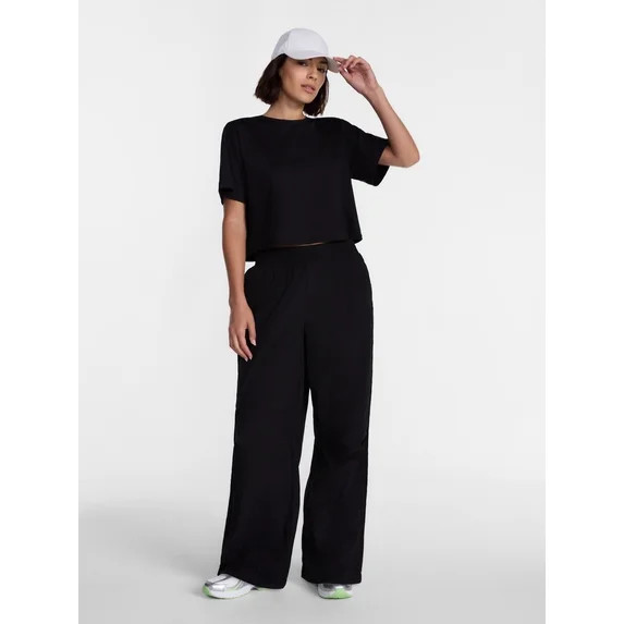 Avia Women's and Women's Plus Crinkle Pants with Pleated Knees, 27" Inseam, Sizes XS-4X | Walmart (US)