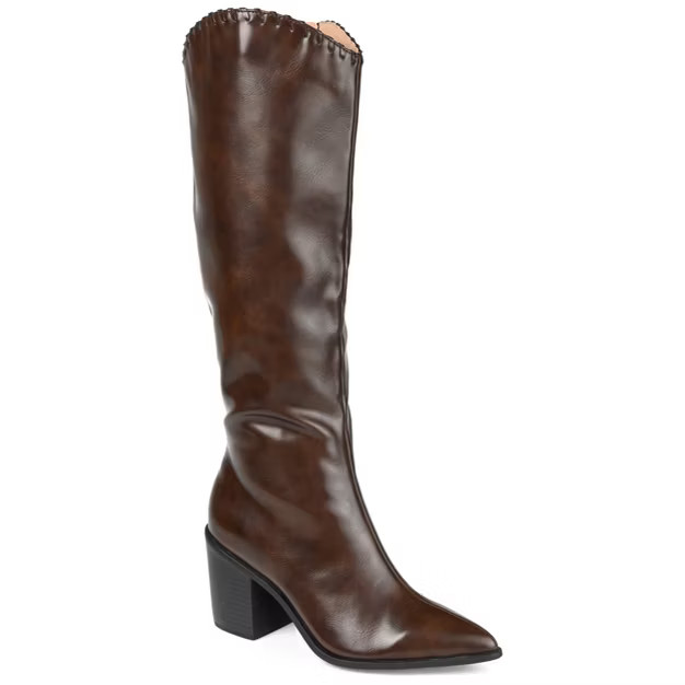 Journee Collection Womens Daria Tru Comfort Foam Wide Calf Stacked Heel Knee High Boots | Target