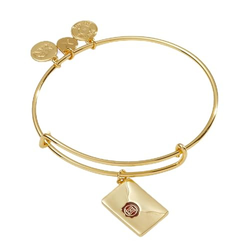 Alex and Ani Harry Potter, Acceptance Letter Expandable Charm Bangle Bracelet, Shiny Gold Finish, Gold, 2 to 3.5 in, Brass | Amazon (US)