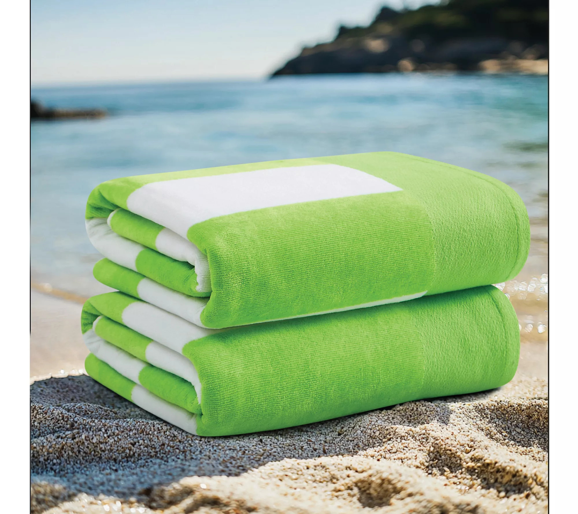 Oceanfront Resort Cabana Stripe 2-Pack Beach To el | QVC
