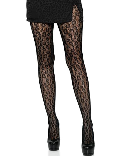 Leg Avenue Womens Dark Alternative Animal Fishnet Tights, Leopard, O/S | Amazon (US)