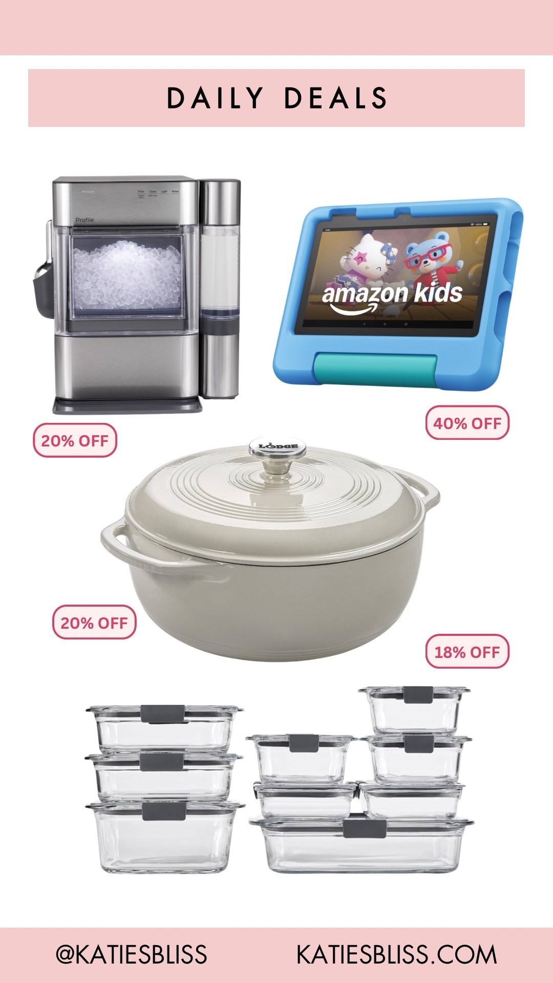 Daily deals ✨

Amazon. Deals. Sale. Markdown. Ice maker. Amazon tablet. Lodge cast iron Dutch oven. Rubber made. Storage. Food container. 



#LTKSaleAlert #LTKHome