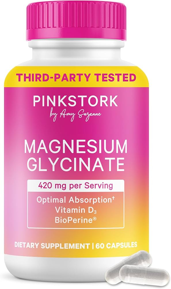 Pink Stork Magnesium Glycinate with Vitamin D - Magnesium Supplement for Women to Support Natural... | Amazon (US)