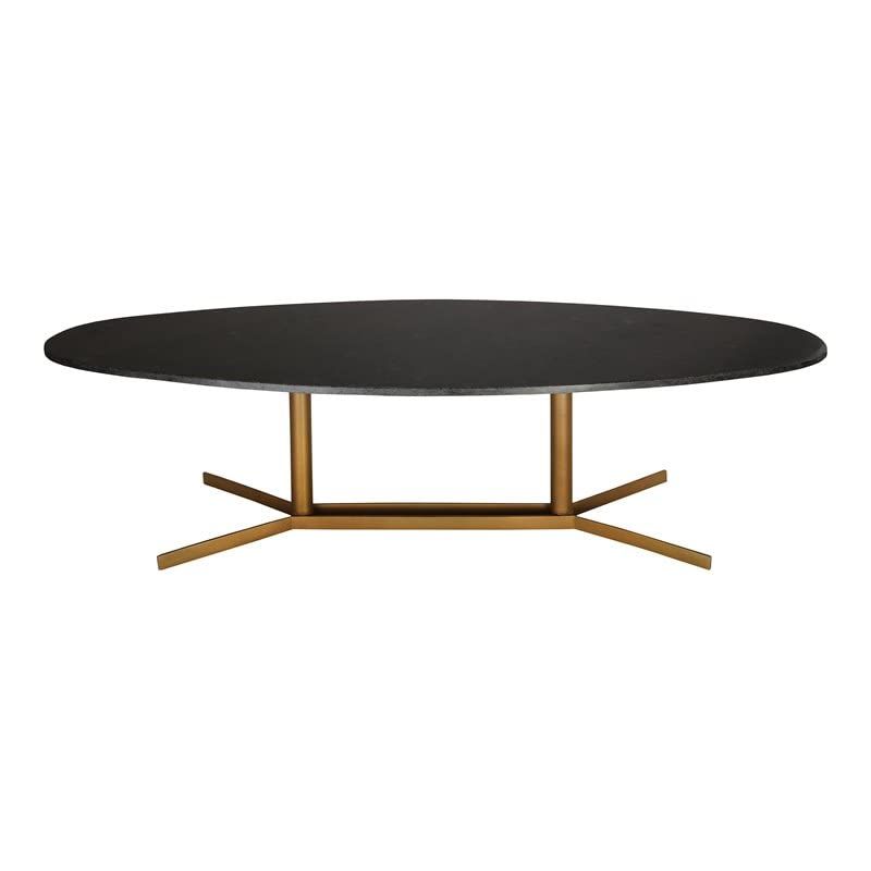 TOV Furniture Gemma Modern Marble Oval Cocktail Table, 51.2", Black, Gold | Amazon (US)