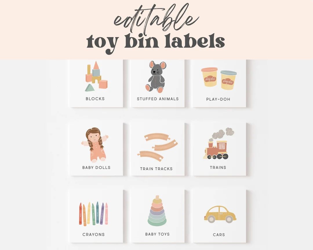 Editable Printable Toy Trofast Bin Storage Labels, Visual Pictures Download | Montessori | Homesc... | Etsy (US)