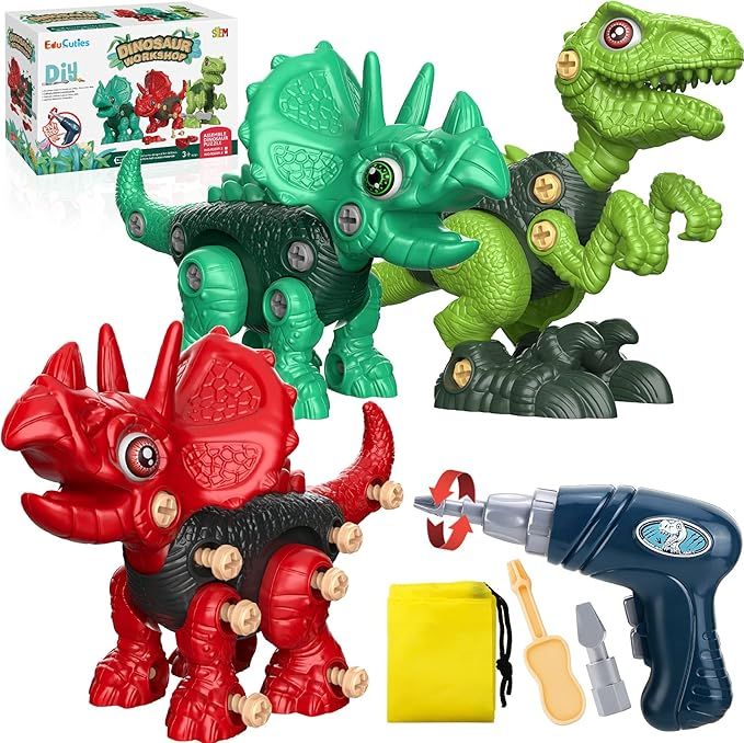 EduCuties Dinosaur Toys for Kids 3-5, Take Apart Dino Games for Boys Girls Age 5-7, Construction ... | Amazon (US)