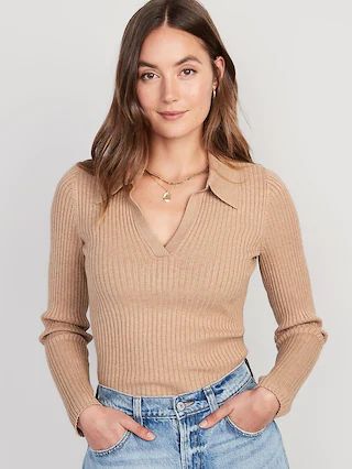 Rib-Knit Collared Sweater for Women | Old Navy (US)