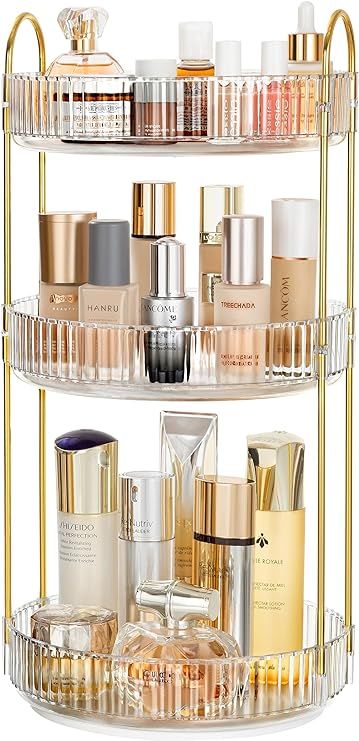 HBlife 360° Rotating Makeup Organizer, 3 Tier Spinning Perfume Skincare Organizer Large Capacity... | Amazon (US)