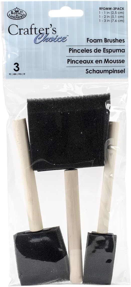 ROYAL BRUSH RFOMW-3P Foam Brush, 3-Pack Darkassorted, 1", 2" & 3" | Amazon (US)