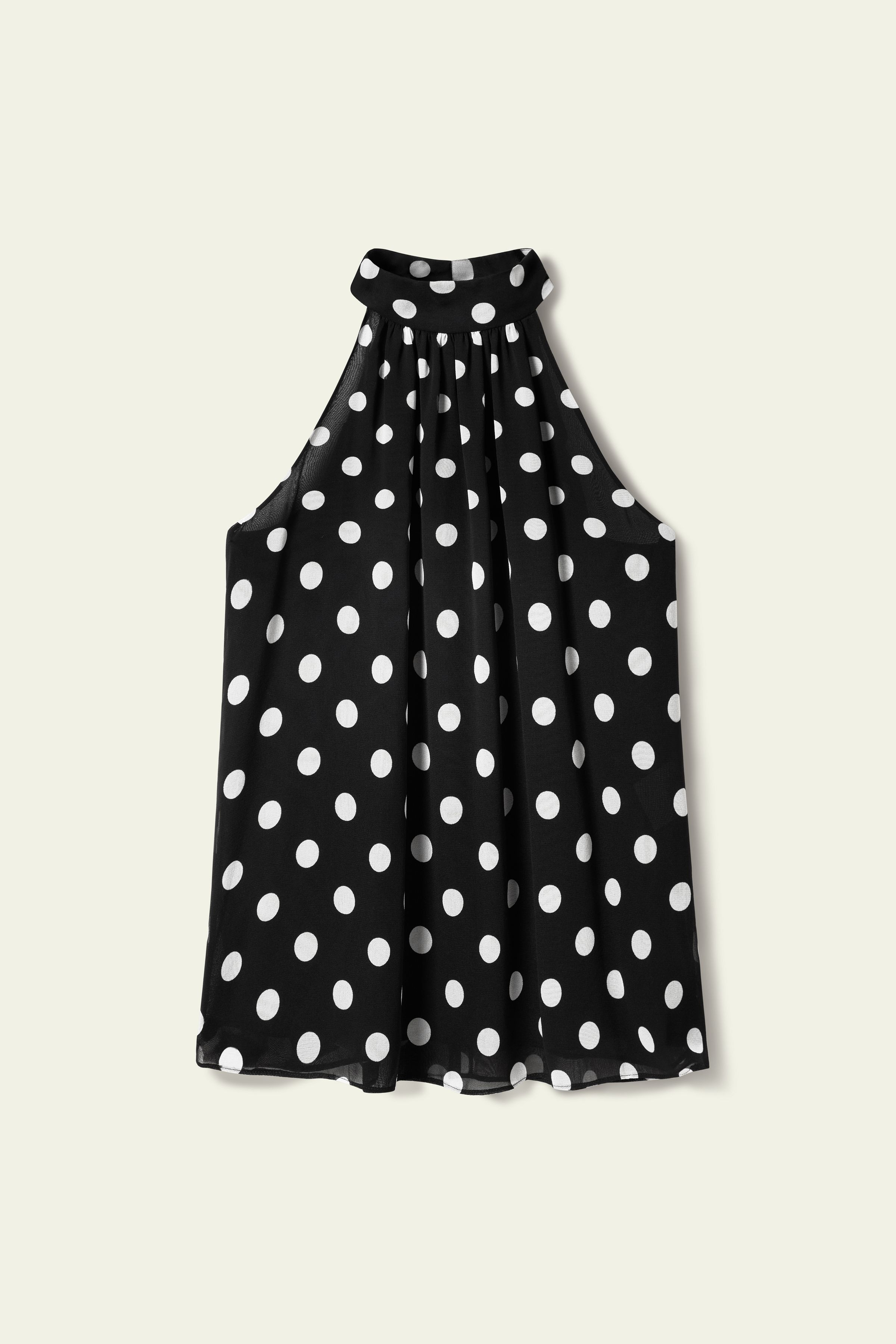 Convertible Silk Georgette Polka Dot Top | LILYSILK