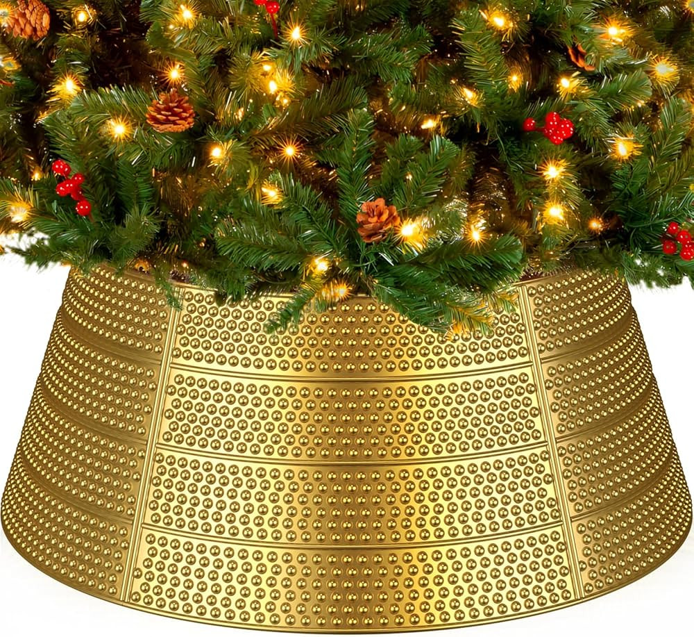 Christmas Tree Collar, 28'' Metal Christmas Tree Collars for Artificial Trees, 5-Panel Tree Skirt... | Amazon (US)