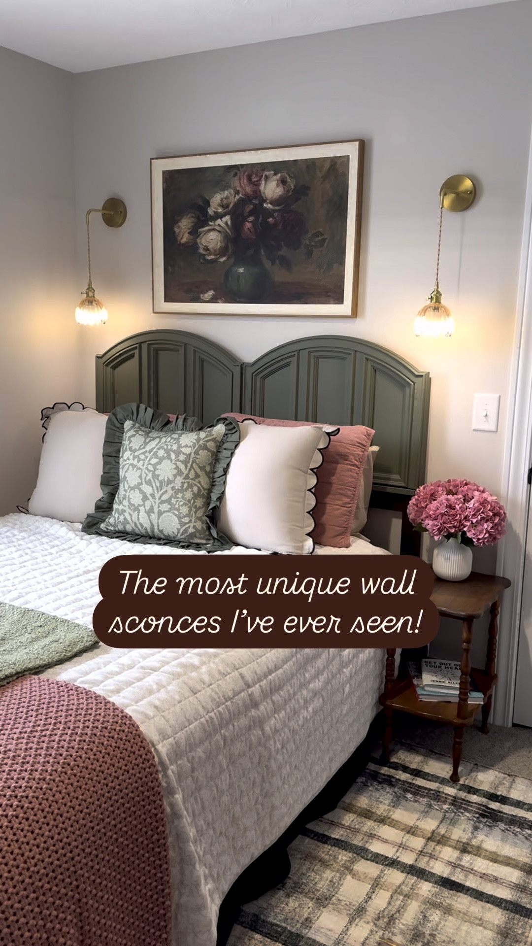 These tulip style, vintage inspired wall sconces are so unique! The glass comes in several colors, they come in hard wired (traditional install), plug in and these - come with a rechargeable light bulb & remote control with tons of color & brightness settings - no electrical hard wiring required! 

#LTKStyleTip #LTKHome #LTKFindsUnder50