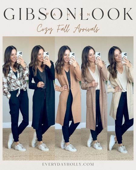 Save 10% sitewide at Gibsonlook code HOLLY10. New cozy fall arrivals all in the smallest sizes offered. Petite friendly cargo joggers, plaid button down, coatigan, the softest duster cardigan, cute hooded cardigan. All have pockets! 🙌🏻 essential tee that comes in several colors perfect for casual or work. Great travel outfits 

#LTKover40 #LTKstyletip #LTKtravel